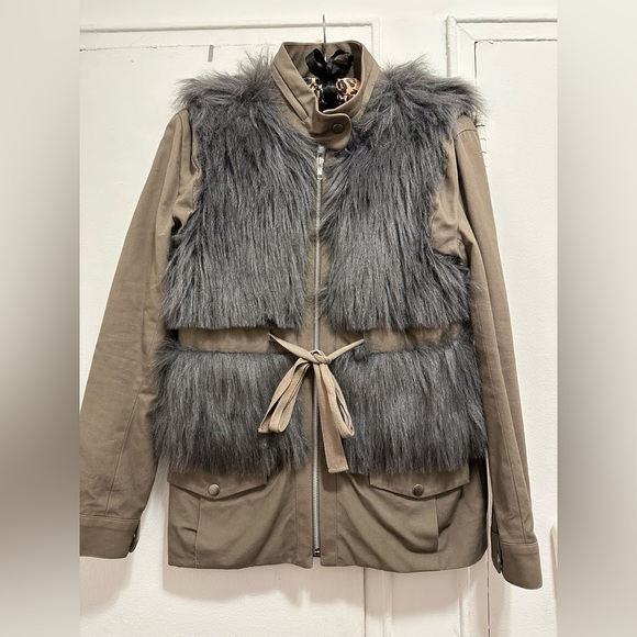 Loeffler Randall Cargo Fur Coat - Picture 1 of 5